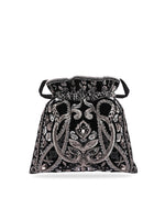 Thumbnail for Masq Black & Silver-Toned Embellished Potli Clutch - Distacart