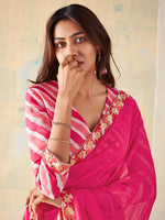 Thumbnail for Saree Mall Checked Gotta Patti Pure Georgette Sarees - Distacart