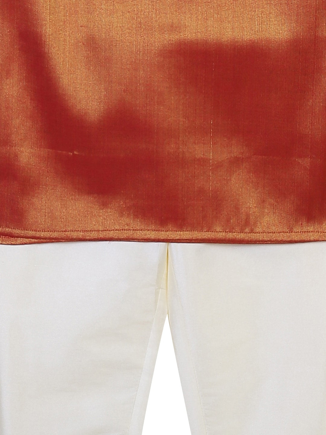 Sethukrishna Boys Rust Orange & White Solid Kurta with Pyjamas - Distacart