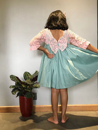 Thumbnail for ArthLife Green And Pink Net Dress - Distacart