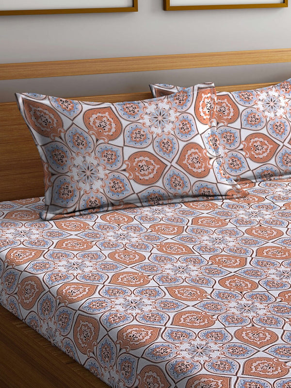 description bombay dyeing brown white ethnic motifs cotton 104 tc king