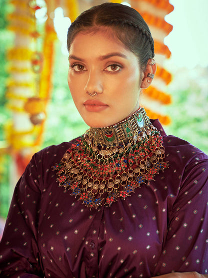 Myra Purple & White Cotton Embroidered Navratri Special Lehenga - Distacart