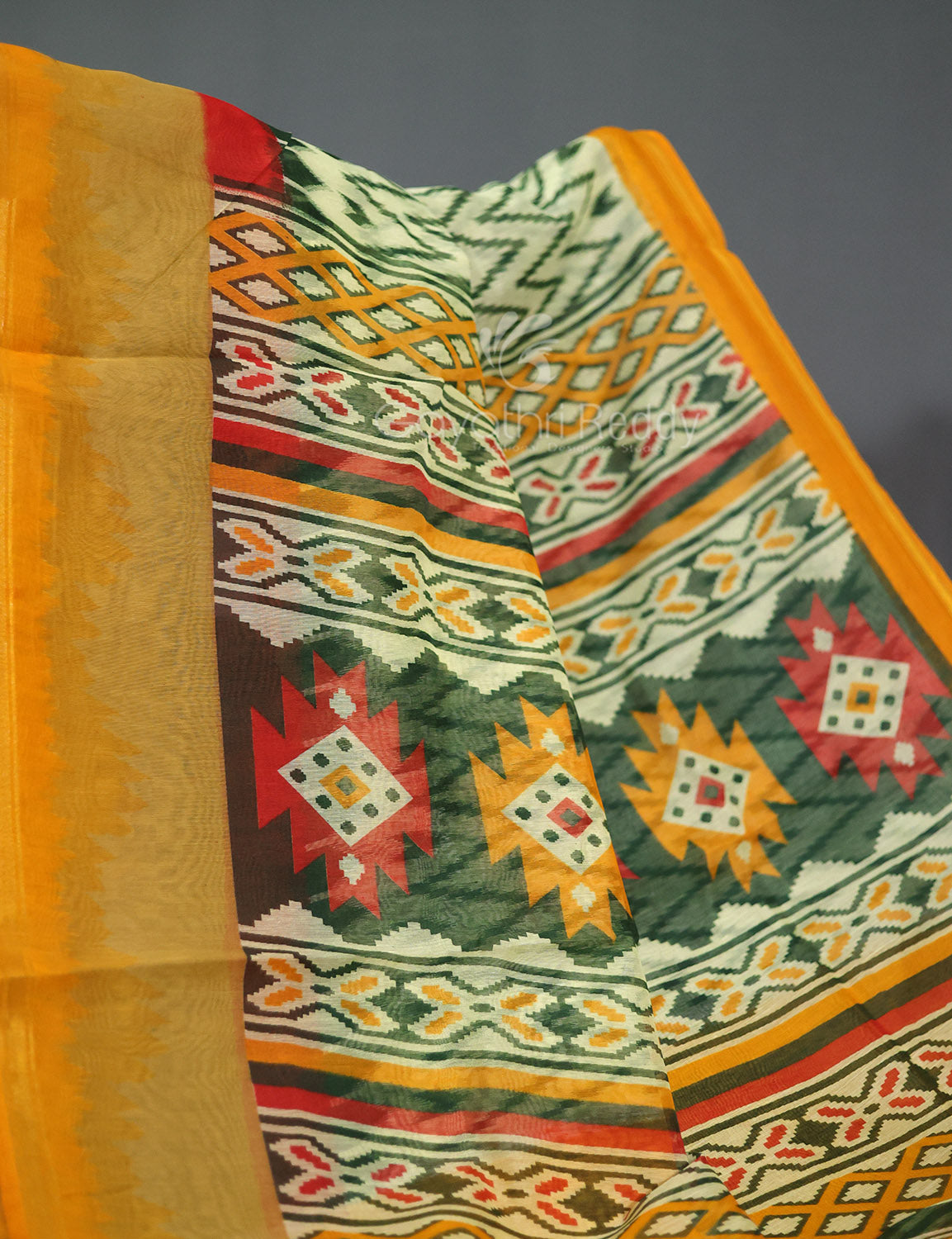 Shades of Cream And Haldi Colour Blouse Patola Print Semi Chanderi Saree By Gayathri Reddy Designer Studio - Distacart