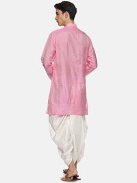 Thumbnail for Sethukrishna Men Pink Kurta with Dhoti Pants - Distacart