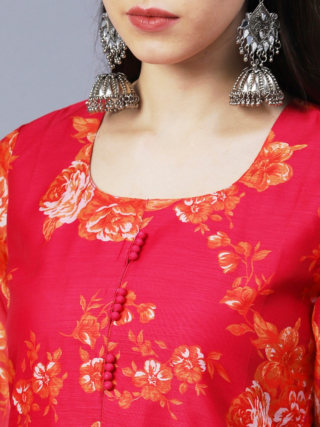 Kalini Floral Printed Straight Kurta with Trousers & Dupatta - Distacart