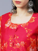 Thumbnail for Kalini Floral Printed Straight Kurta with Trousers & Dupatta - Distacart