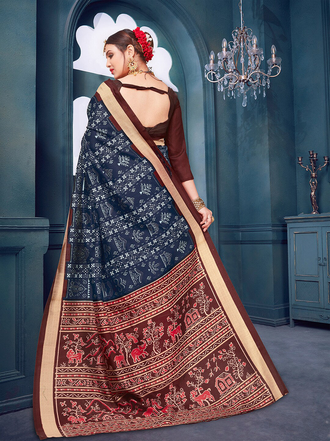 Kalini Ethnic Motif Printed Bhagalpuri Saree - Distacart