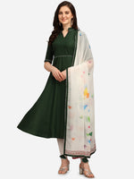 Thumbnail for Kalini Women Green Anarkali Kurta With Digital Print Dupatta - Distacart