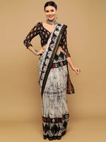 Thumbnail for Kalini White & Gold-Toned Zari Saree - Distacart