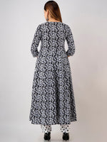 Thumbnail for Kalini Floral Printed Angrakha Anarkali Kurta With Trousers & Dupatta - Distacart