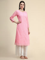 Thumbnail for Kalini Paisley Embroidered Chikankari Straight Georgette Kurta - Distacart