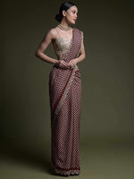 Thumbnail for Sangria Ethnic Motifs Printed Embellished Saree - Distacart