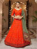 Myra Orange and green Georgette Designer Lehenga Choli - Distacart