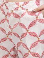 Thumbnail for Jaipur Kurti Women Pink Floral Gotta Patti Pure Cotton Kurta with Trousers & Dupatta - Distacart