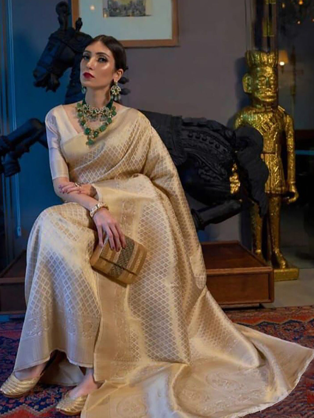 Kalini Woven Design Zari Banarasi Saree - Distacart