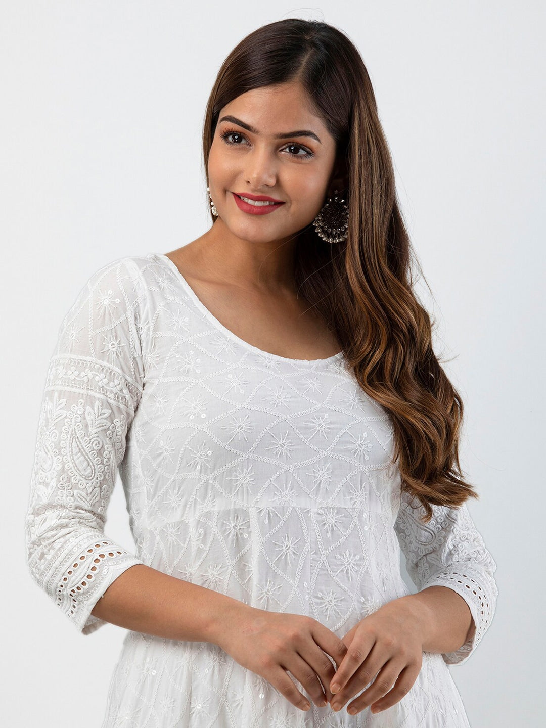 Kalini Women Ethnic Motifs Thread Work Floral Anarkali Kurta - Distacart