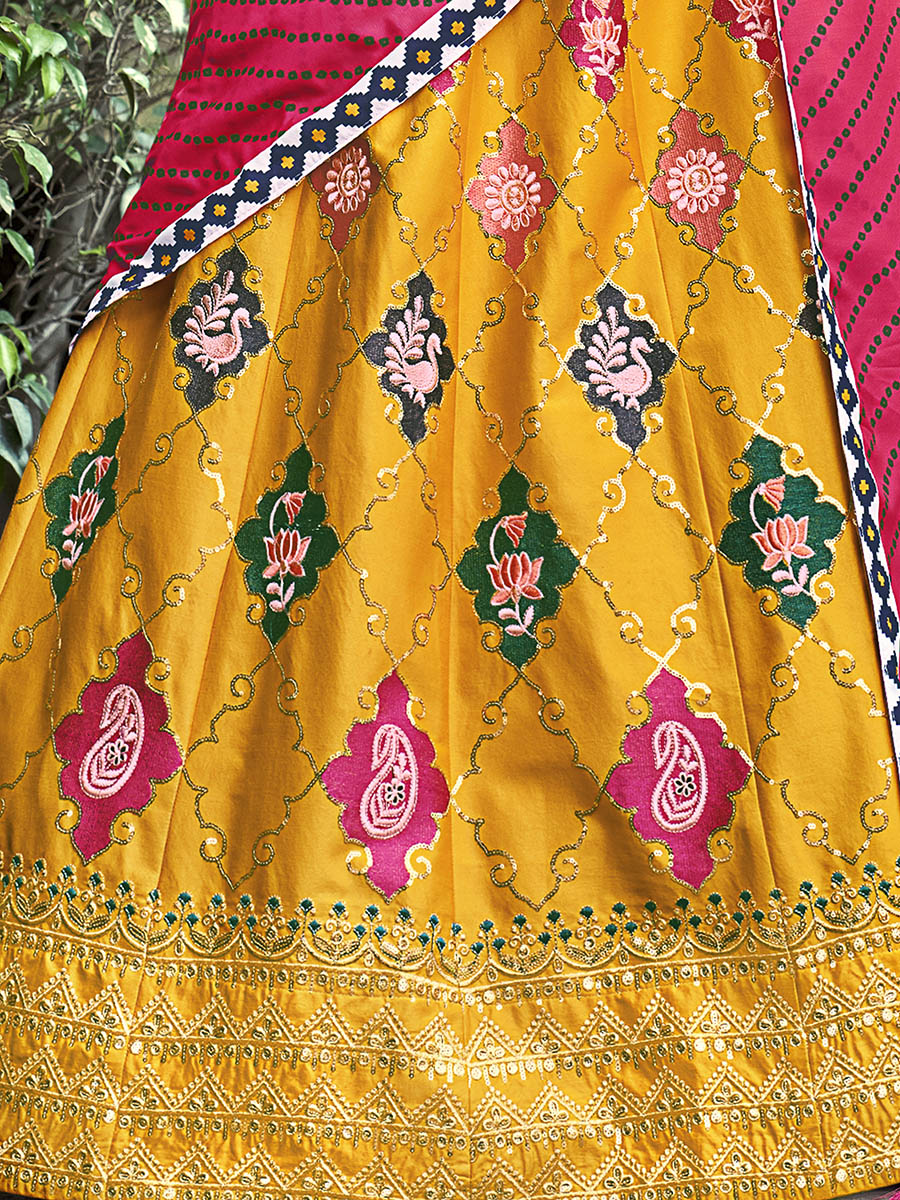 Myra Yellow Silk Embroidered Designer Lehenga Choli - Distacart