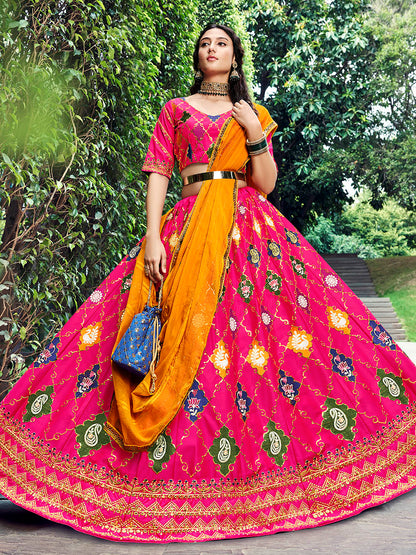 Myra Rani Pink Silk Embroidered Designer Lehenga Choli - Distacart