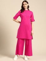 Thumbnail for Sangria Women Pure Cotton Kurta with Palazzos - Distacart