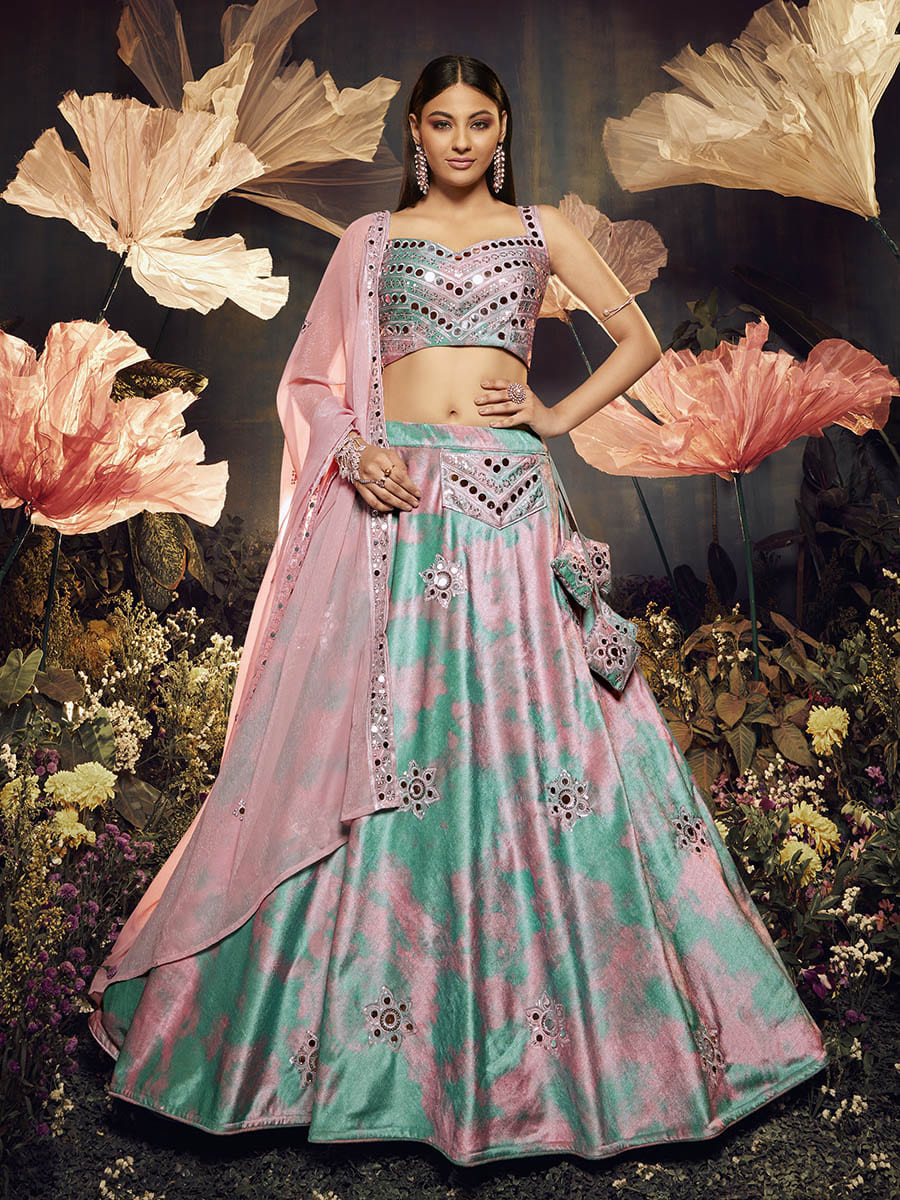 Myra Dusty Pink Velvet Embroidered Designer Lehenga - Distacart