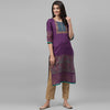 Maai Rayon Hand Printed Kurta Purple - Distacart