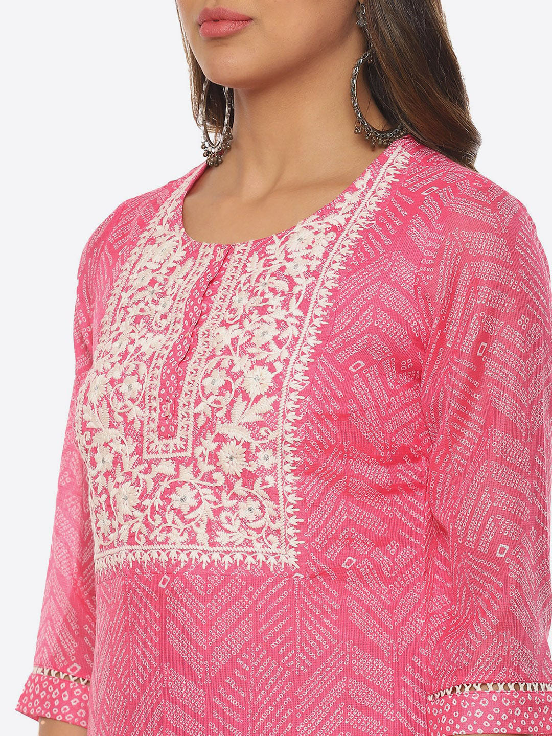Biba Women Ethnic Motifs Printed Thread work Kurta - Distacart