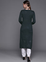 Thumbnail for Biba Women Navy Blue Shimmer All-over Kurta - Distacart