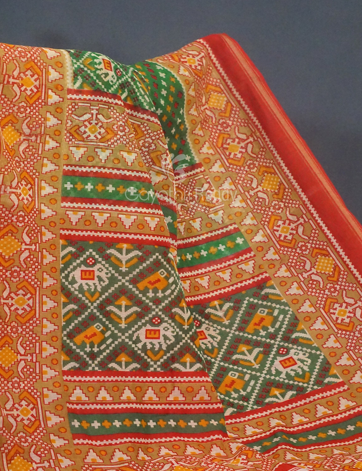 Shades of Parrot Green Bandhni Design Semi Chanderi Saree By Gayathri Reddy Designer Studio - Distacart