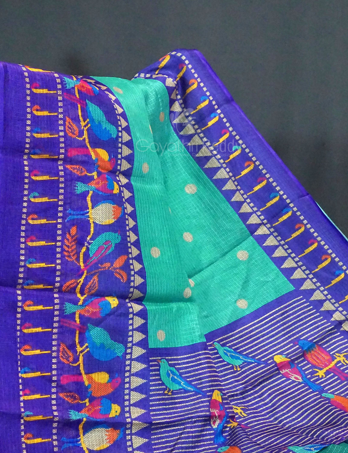 Sea Green Colour With All Over Buttes Semi Silk Kota Saree By Gayathri Reddy Designer Studio - Distacart