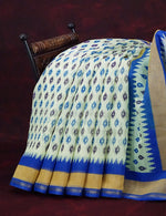 Thumbnail for Combo of Off White and Blue Patan Patola Semi Chanderi Saree By Gayathri Reddy Designer Studio - Distacart
