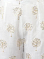 Thumbnail for Khushal K Women Blue Ethnic Motifs Printed Kurta & Palazzos with Jacket - Distacart