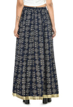 Thumbnail for Mominos Fashion Moeza Cotton Navy Blue Printed Lehenga (Lancha)