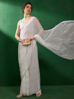 Thumbnail for Sangria Embellished Beads & Stones Pure Georgette Saree - Distacart