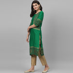 Thumbnail for Maai Rayon Hand Printed Kurta Green - Distacart