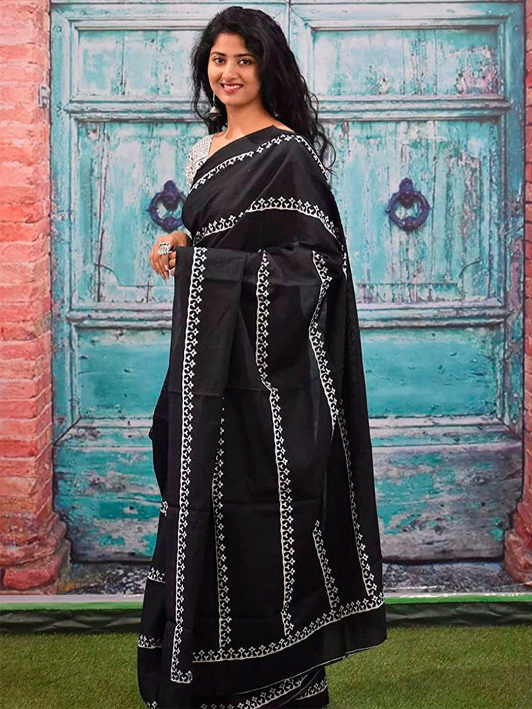 Kalini Ethnic Motifs Printed Pure Cotton Saree - Distacart