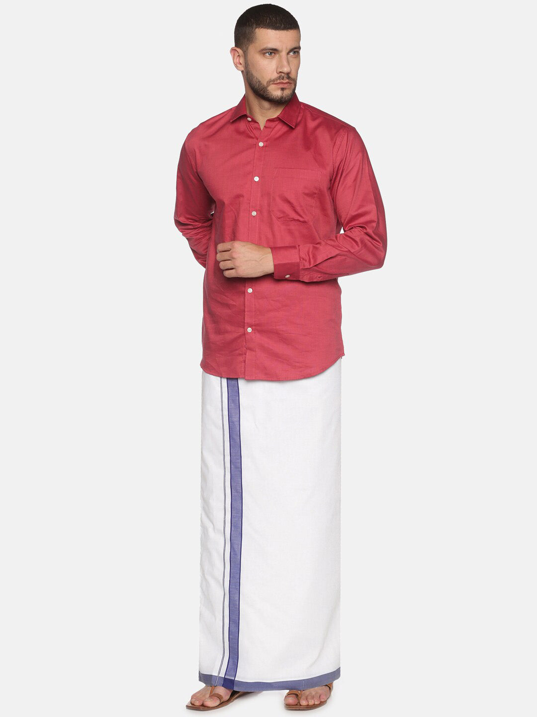 Sethukrishna Men White Solid Cotton Dhoti - Distacart