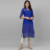 Maai Rayon Hand Printed Kurta Blue - Distacart