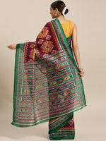 Thumbnail for Saree Mall Magenta & Green Printed Bhagalpuri Saree - Distacart