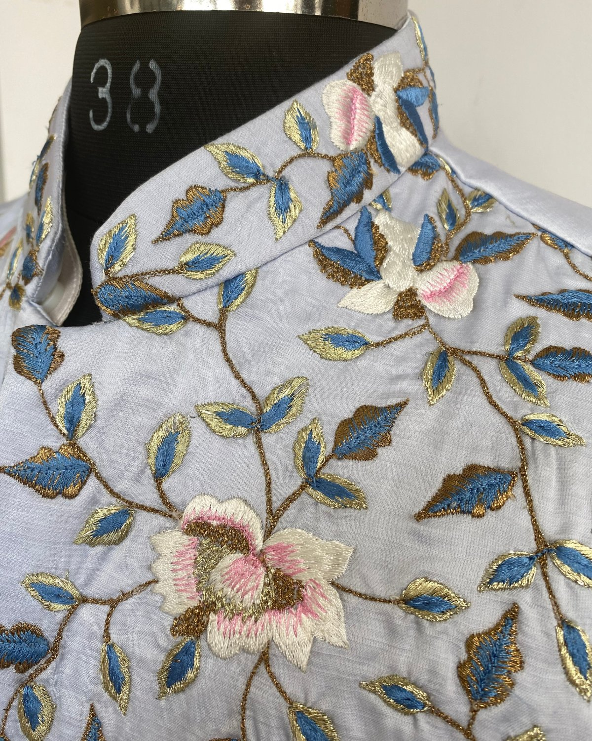 Powder Blue Designer Men's Nehru Jacket by Hilo Designs - Distacart