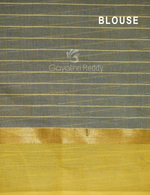 Thumbnail for Denim Blue With Checks Pure Mangalgiri Cotton Saree By Gayathri Reddy Designer Studio - Distacart