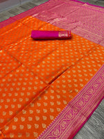 Thumbnail for Kalini Ethnic Motif Woven Design Zari Banarasi Saree - Distacart