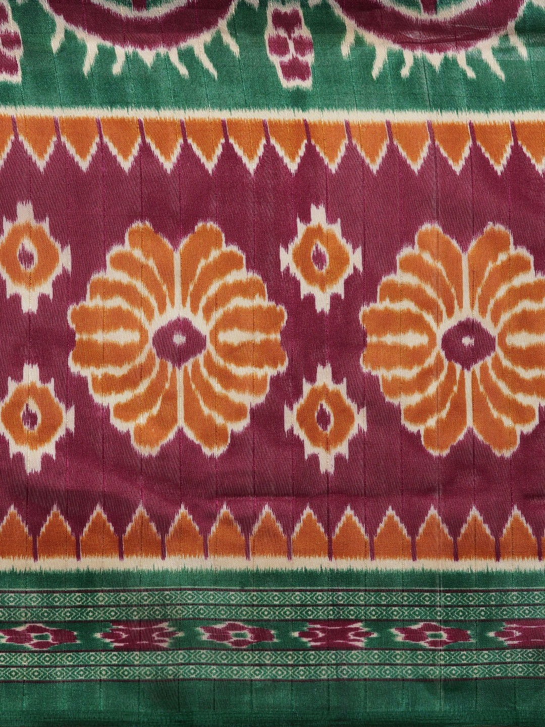 Saree Mall Magenta & Green Printed Bhagalpuri Saree - Distacart
