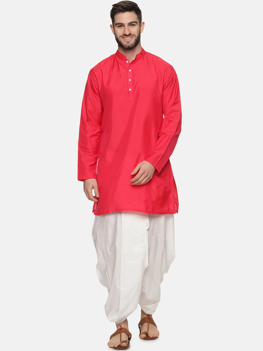 Sethukrishna Men Rose Kurta with Dhoti Pants - Distacart