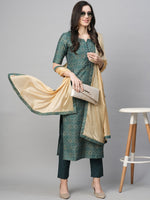 Thumbnail for Kalini Ethnic Motifs Printed Kurta with Trousers & With Dupatta - Distacart