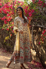 Thumbnail for Juniper Women Beige Cambric Printed Flared Dress - Distacart
