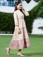 Thumbnail for Juniper Women Cream Cambric Printed Tiered Dress - Distacart