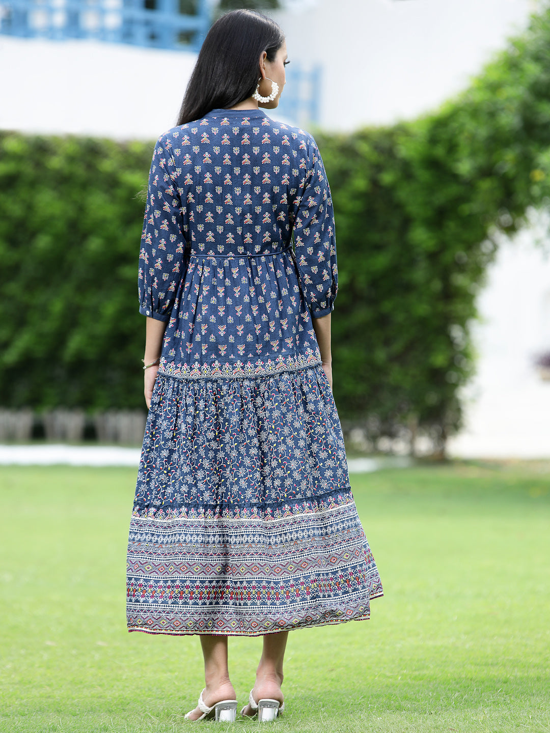 Juniper Womens Indigo Cambric Printed Dress - Distacart