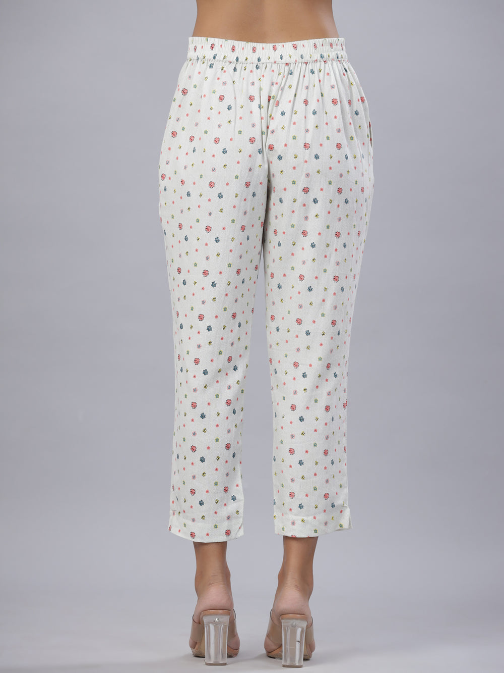 Juniper Coral Cotton Flex Printed Straight Pants - Distacart
