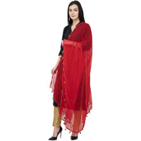Thumbnail for A R Silk Chiffon Multi Pum-2 Regular Dupatta Color Red Dupatta or Chunni