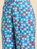 Thumbnail for Sangria Women Bandhani Printed Kurta with Palazzos & Scarf - Distacart